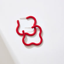 Load image into Gallery viewer, SAINT BOTOLPH Logo Earrings - Large Hoop in Red Enamel