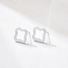 Load image into Gallery viewer, SAINT BOTOLPH Logo Stud Earrings in Blanco White Enamel