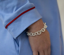 Load image into Gallery viewer, Twisted Link Sterling Silver Chain Bracelet

