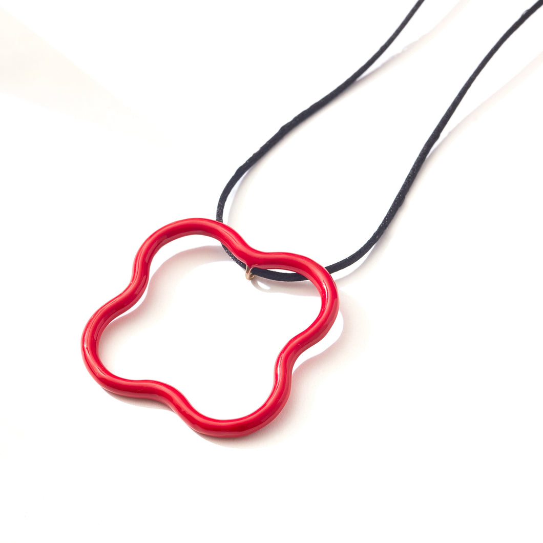 SAINT BOTOLPH Logo Pendant Necklace in Rojo Red