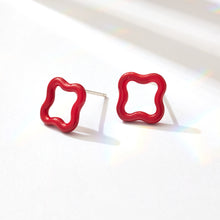 Load image into Gallery viewer, SAINT BOTOLPH Logo Stud Earrings in Rojo Red Enamel
