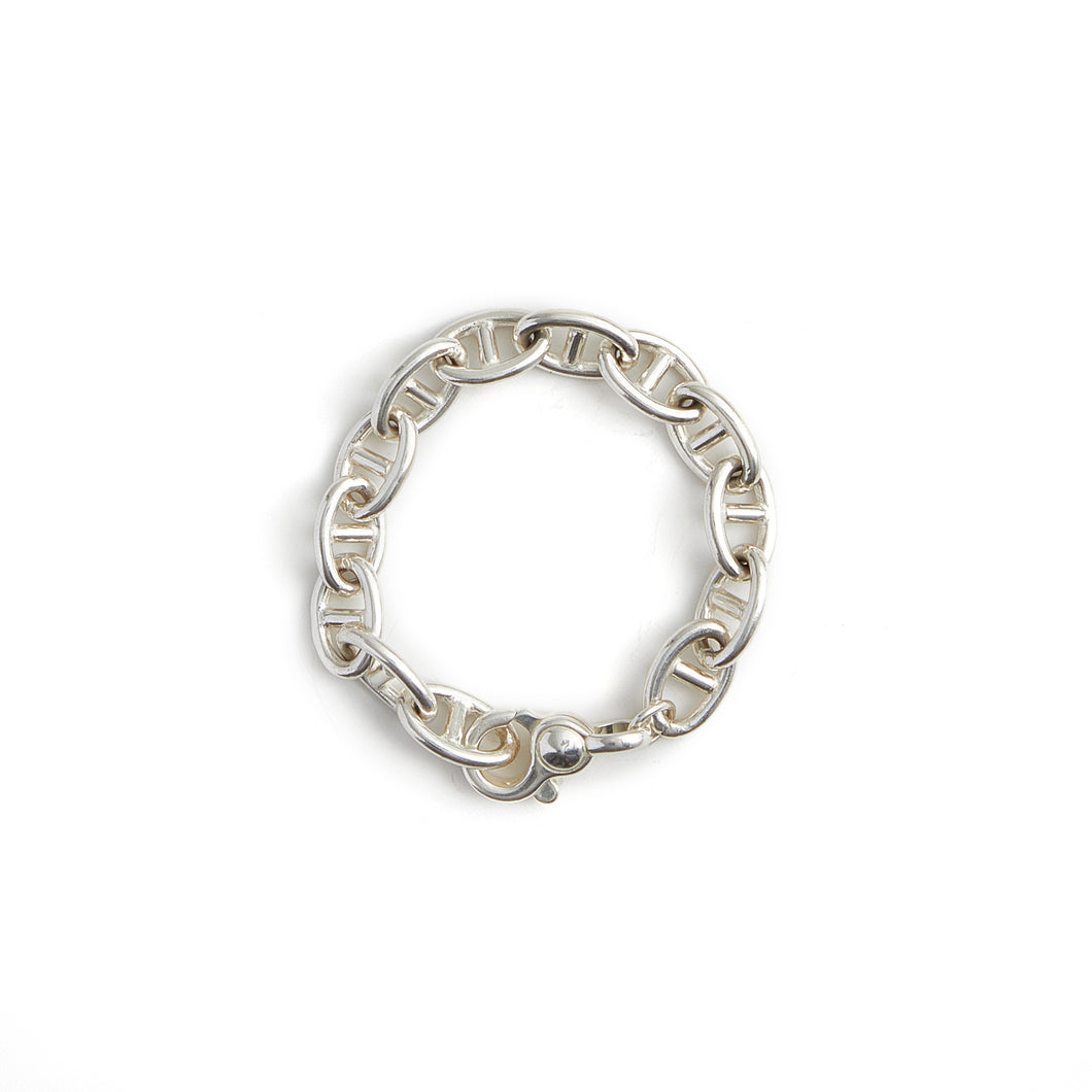 Sterling Silver Large Anchor Chain Bracelet