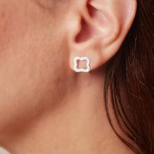 Load image into Gallery viewer, SAINT BOTOLPH Logo Stud Earrings in Blanco White Enamel
