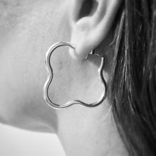 Load image into Gallery viewer, SAINT BOTOLPH Logo Earrings - Large Hoop in Sterling Silver
