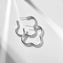 Load image into Gallery viewer, SAINT BOTOLPH Logo Earrings - Large Hoop in Sterling Silver
