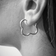Load image into Gallery viewer, SAINT BOTOLPH Logo Earrings - Medium Hoop in Silver
