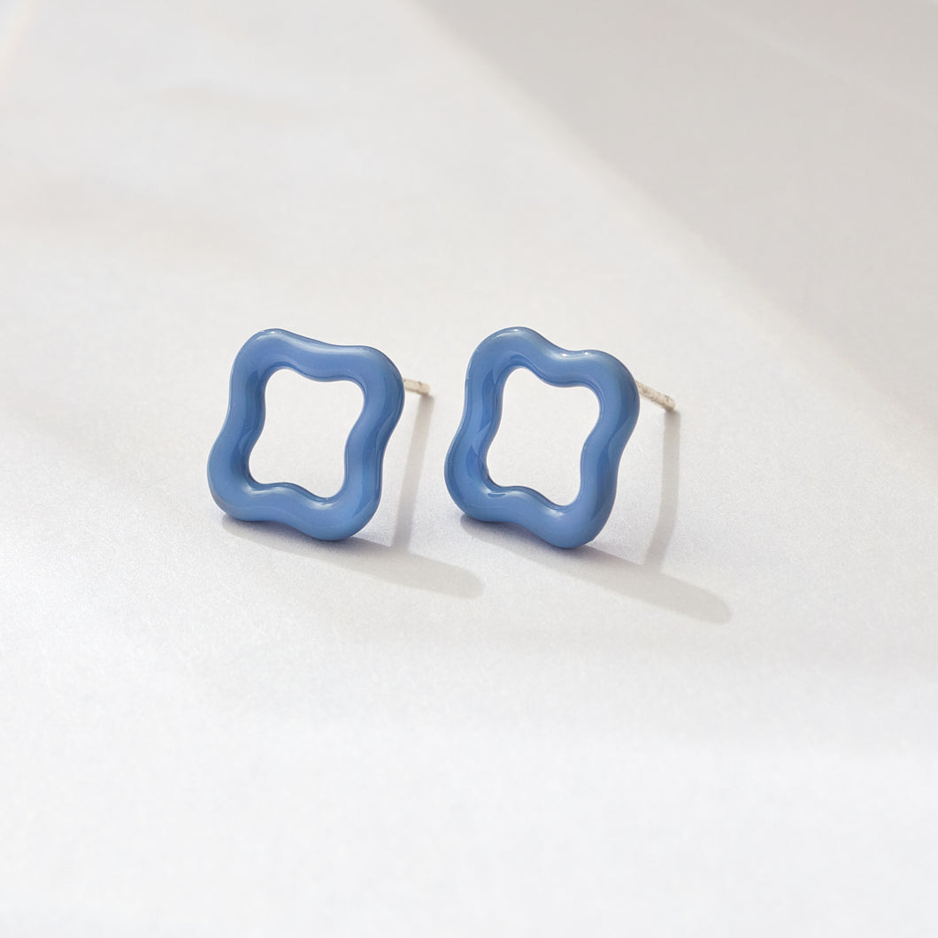 SAINT BOTOLPH Logo Stud Earrings in Signature Periwinkle Enamel