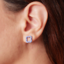 Load image into Gallery viewer, SAINT BOTOLPH Logo Stud Earrings in Signature Periwinkle Enamel
