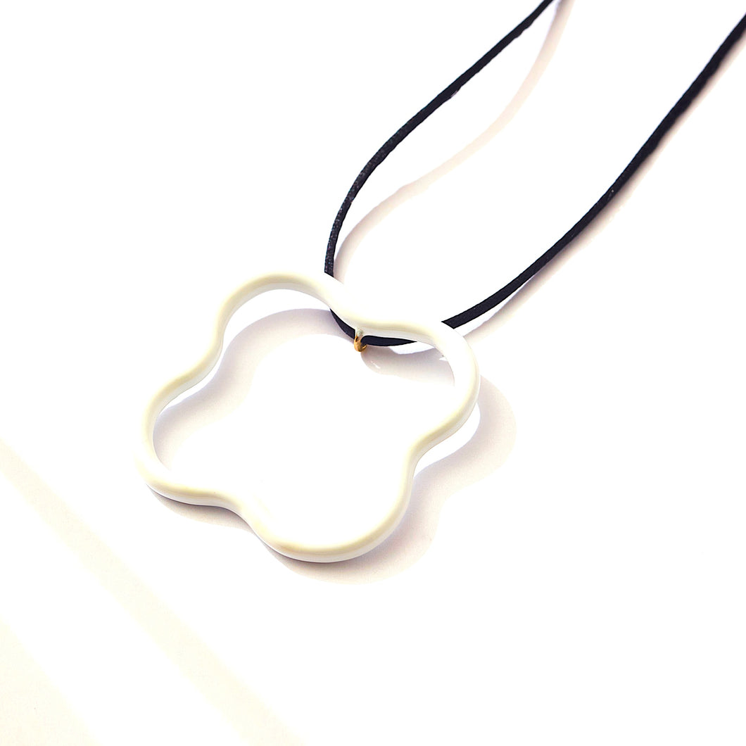 SAINT BOTOLPH Logo Pendant Necklace in Blanco White