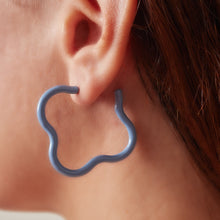 Load image into Gallery viewer, SAINT BOTOLPH Logo Earrings - Large Hoop in Signature Periwinkle Enamel
